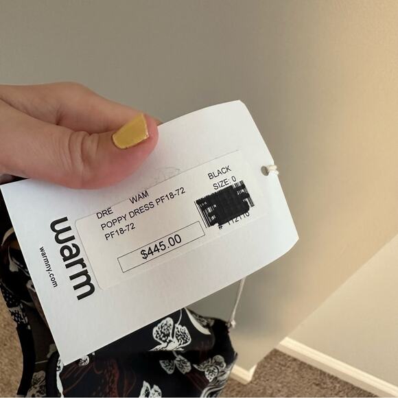 NWT WARM NY Black Floral Long Sleeve Maxi Dress 0 - Picture 12 of 13